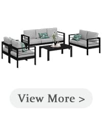 Solaste Aluminum Patio Furniture Set,7 Seats Modern Outdoor Conversation Set Sectional Sofa with Upgrade Cushion and Coffee Table,Grey