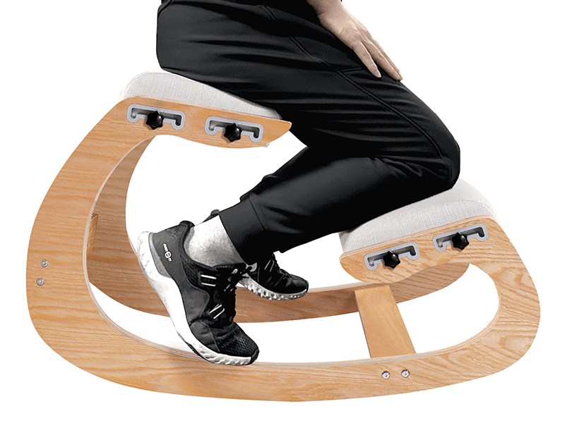 Adjustable Kneeling Chair, Wooden Ergonomic Chair Knee Chair Posture Chair - Improve Your Posture with an Angled Seat for Home,Office (Wood Color+ Pads)