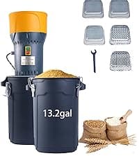 FoundGo Electric Grain Mill 10.6oz/300g Commercial Grain Grinder Stainless Steel Powder Grinding Machine 25,000rpm Pulverizer for Spice/Coffee/Flour/Pepper/Herb Superfine (300g, Standing)