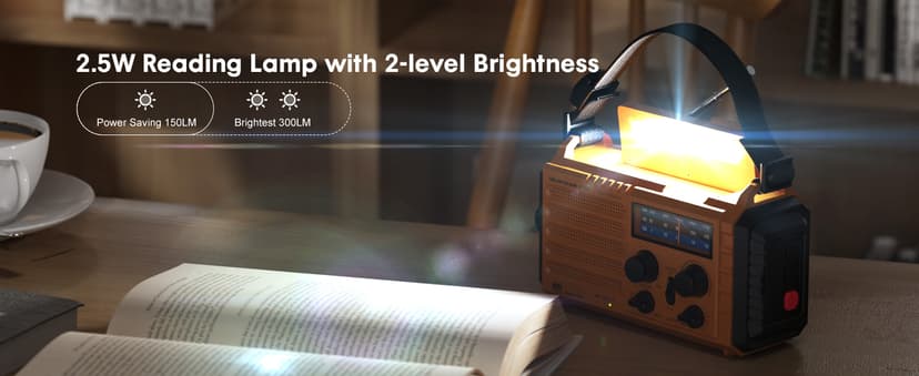 Raynic Weather Radio, 5000mAh/18500mWh NOAA Weather Radio, Solar Hand Crank Emergency Radio with AM/FM/SW/NOAA Weather Alert, Flashlight, Reading Lamp, Cell Phone Charger and SOS Siren