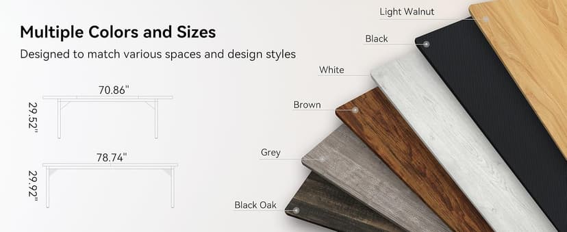 LITTLE TREE 70.8-Inch Office Desk, Wooden Executive Office Desk, Modern Work Desk, Large Farmhouse Writing Table Computer Desk for Home, Brown-Black