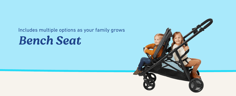 Graco Ready2Grow LX 2.0 Double Stroller Features Bench Seat and Standing Platform Options, Clark