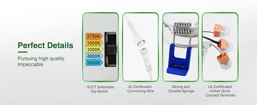 zouzai 24 Pack 6 Inch Ultra-Thin LED Recessed Ceiling Light with Junction Box 5CCT Adjustable Dimmable Can-Killer Downlight - ETL and Energy Star Certified (24 Pack,5CCT, 6 Inch)