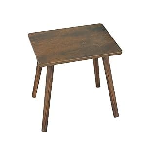AWASEN Side Table, Small Wood End Table Living Room, Mini Bed Side Table Modern Accent Nightstand with Solid Wood for Bedroom Office Small Spaces, Rustic Brown