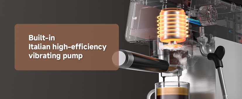 AMZCHEF Espresso Machines with LED Touch screen, Espresso Coffee machine Equip 20Bar Pressure System, Cappuccino Machine, Compact Latte Machine for Home Gifts,Silver