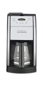 Cuisinart 10 Cup Coffee Maker with Grinder, Automatic Grind & Brew, Black/Silver, DGB-450NAS