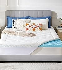 PERLECARE 3 Inch Gel Memory Foam Mattress Topper for Pressure Relief, Premium Soft Cooling Sleep, Non-Slip Design with Removable & Washable Cover, CertiPUR-US Certified - Queen