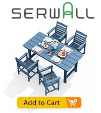 SERWALL Foldable Adirondack Chair Set of 4 for Patio Garden Outdoors Fire Pit-Ocean Blue