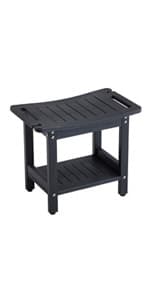 Heavy Duty Shower Stools, Shower Benches for Inside Shower to sit on,Poly Lumber Plastic Shower Bench Waterproof, Sturdy Wide Shower Stools for 500 LB (Brown)…