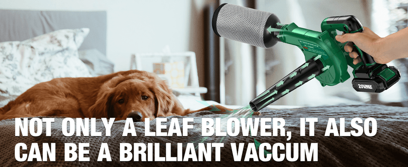 K I M O. Cordless Leaf Blower Vacuum Combo 4 in 1, 3 Nozzles &3 Modes for Inflation & Deflation, Extended Tube & Variable Speed, 20000RPM 150MPH, 2x2000mAh Battery Powered Leaf Blowers for Lawn Care