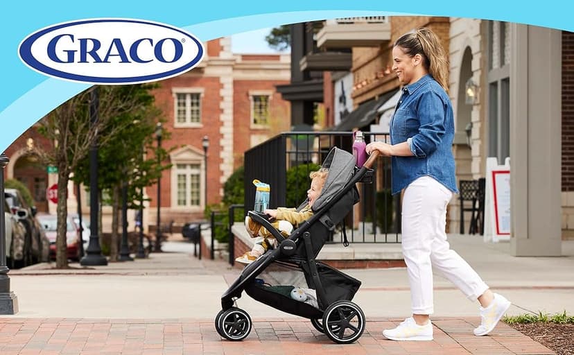 Graco Outpace LX All-Terrain 3-Wheel Baby Stroller, Cohen €” Compatible for Travel System, Easy One-Hand Fold, in-Seat Suspension for Comfortable Ride, Never-Flat Rubber Tires