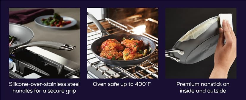 Circulon 83903 Radiance Hard Anodized Nonstick Cookware Pots and Pans Set, 10 Piece, Gray