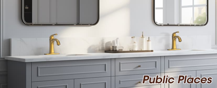 Brushed Gold Single Hole Bathroom Faucets, Single Handle Brass Bathroom Sink Faucet for 1 or 3 Holes, Vanity Faucet with Pop Up Drain and Supply Lines, Deck Plate