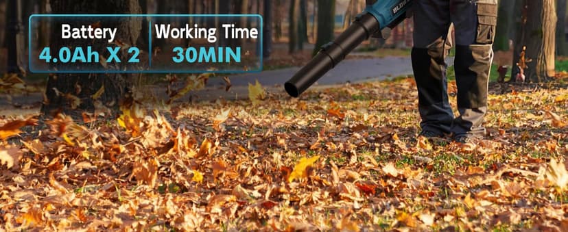 Leaf Blower Cordless (Upgraded) - 630CFM/160MPH, 21V Powerful Electric Cordless Leaf Blower with 2 x 4.0Ah Batteries and Charger, Battery Powered Leaf Blowers for Lawn Care, Patio, Yard, Dust, Snow