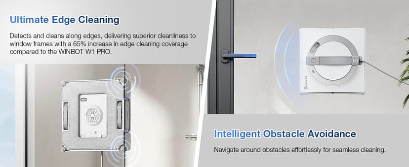 ECOVACS WINBOT W2 PRO Omni Portable Window Cleaning Robot with Multi-Functional Station, Charging While Working, Intelligent Cleaning with Triple Nozzle Water Sprayer, 12-Level Protection