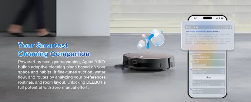 ECOVACS DEEBOT X11 OmniCyclone Robot Vacuum and Mop, PowerBoost Charging, OZMO Roller 2.0 Instant Self-Washing Mop, 19,500Pa Suction, Bagless OmniCyclone Station, AIVI 3D Smart Navigation