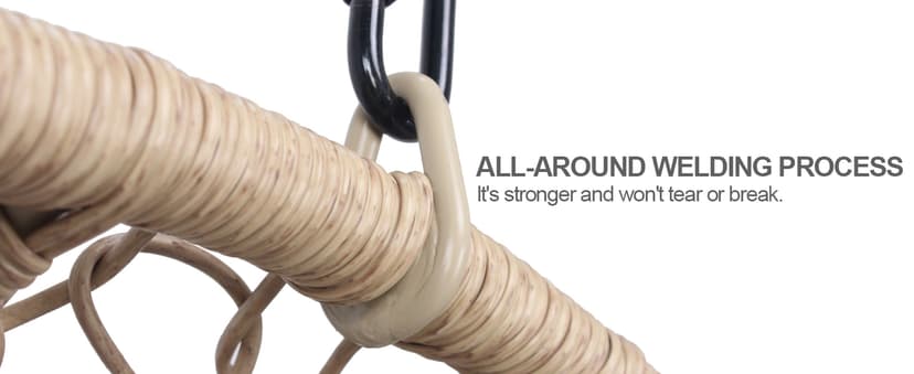 Hanging Egg Chair with Stand - Egg Swing Chair Outdoor Indoor Patio Wicker Chair Swing Hammock Egg Chairs 400lbs Capacity for Outside Patio, Bedroom, Garden and Balcony