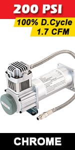 Vixen Horns Heavy Duty Onboard Air Compressor 200 PSI. Universal Replacement for Truck/Car Train Horn/Suspension/Ride/Bag kit/System. Fits All 12v Vehicles like Semi/Pickup VXC8301