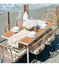 YITAHOME 5 Pieces Outdoor Patio Dining Table Chair Set,Wicker Patio Dining Set,Outdoor Rattan Dining Table Set for Patio, Backyard, Balcony, Garden (with Umbrella Hole)