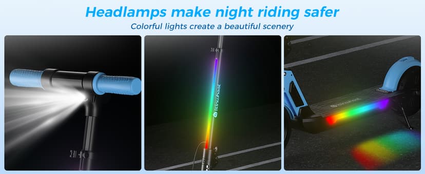 isinwheel S7 Electric Scooter for Kids Ages 8-14, 250W Foldable and 3 Adjustable Heights Kids Electric Scooter with 3 Speeds (5/8/12 Mph), Cruise Control, LED Display, Gift for Kid