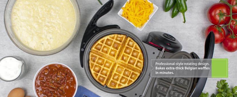 Presto Ceramic Flipside Belgian Waffle Maker, 7 inches (Pack of 1), BlackGray
