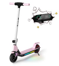 Scooter, Bluetooth Speakers and LED Light-Up Wheels, APP Control, Dual 250W Motors, 8.5 mph Max Speed & 8.5 Miles Max Range, Gifts for Kids Adults Girls Boys