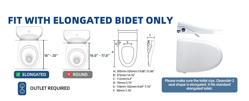 Electric Bidet Toilet Seat, Heated Toilet Seat Elongated with Instant Warm Water & Dryer, Feminine & Front Rear Wash, Wireless Remote, Self-Clean Nozzle, Slow Close Lid, Upgraded Silent ECO Child Mode