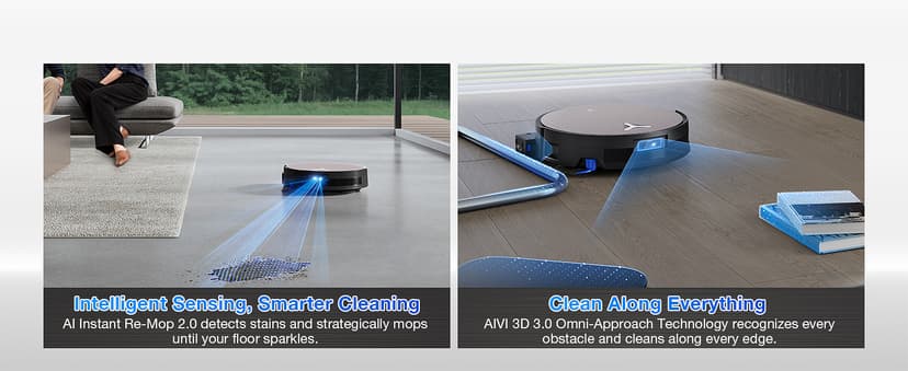 ECOVACS DEEBOT X11 OmniCyclone Robot Vacuum and Mop, PowerBoost Charging, OZMO Roller 2.0 Instant Self-Washing Mop, 19,500Pa Suction, Bagless OmniCyclone Station, AIVI 3D Smart Navigation