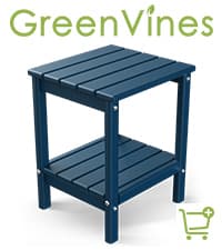 GREENVINES Folding-Adirondack-Chairs-Set-of-2 | HDPE Plastic | Fire Pit Chair | All Weather | Cup Holder | Blue | for Deck Backyard Patio Outdoor Garden