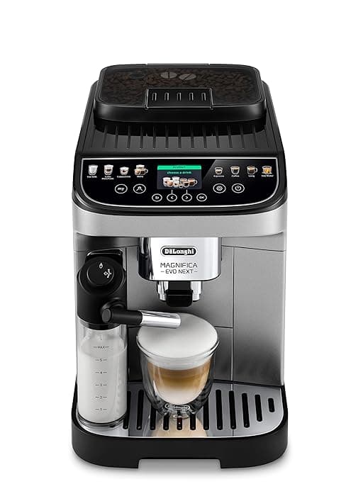 De'Longhi Magnifica Start Espresso & Coffee Machine with Automatic Milk Frother, One Touch Latte, Cappuccino, Built-in Grinder, Silver, ECAM22080SB