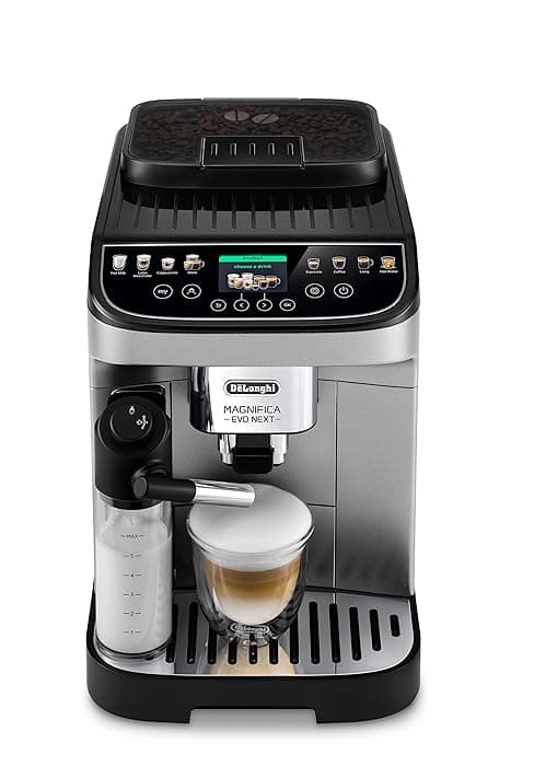 De'Longhi Magnifica Evo Automatic Espresso & Coffee Machine with Automatic Milk Frother for Latte, Cappuccino, Iced Coffee, Built-in Grinder, ECAM29084SB