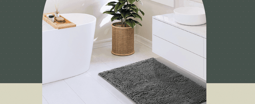 Hearth & Harbor Bathroom Rugs Sets 2 Piece, Chenille Bath Mat Set - Machine Washable Bath Mats for Bathroom Non-Slip Backing Rubber Quick Dry Bathroom Mat - Navy Bath Rug, 17x24-20x32