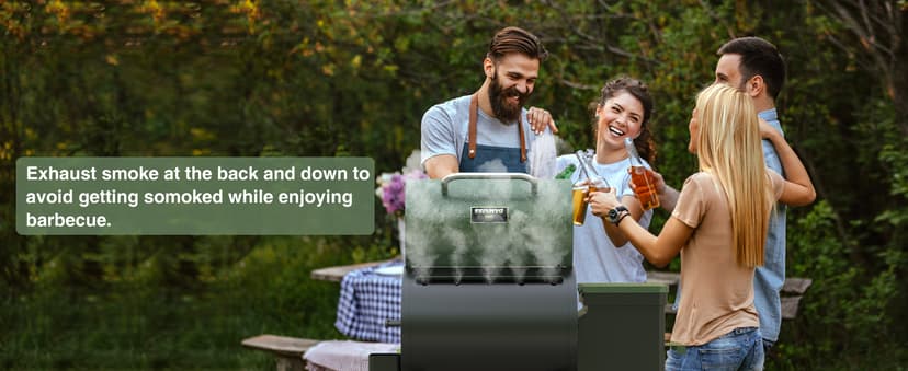 Grills DAPG-03 Electric Wood Pellet Smoker Grill, 456 SQ.IN Cook Area Pellet Grill with Auto Feed & PID Temperature Control (180-450°F), 8 in 1 BBQ Grill for Backyard Outdoor