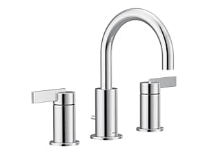 Moen Brushed Gold Cia Widespread 2-Handle High-Arc Bathroom Faucet , 3-Hole Bathroom Sink Faucet, Valve Required, T6222BG