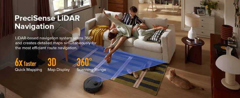 roborock Qrevo Series Robot Vacuum and Mop, 8000Pa Suction, Upgraded from Qrevo S, Anti-Tangle Brushes, Smart Obstacle Avoidance, Auto Mop Washing, All-in-One Dock, 200RPM Spinning Mops, Black(QV 35A)