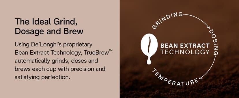 De'Longhi TrueBrew Drip Coffee Maker, Built in Grinder, Single Serve, 8 oz to 24 oz with 40 oz Carafe, Hot or Iced Coffee, Stainless,CAM51035M