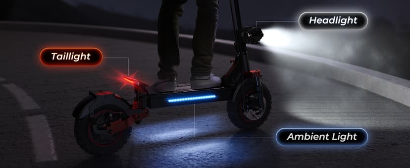 iScooter Electric Scooter, 40/43/50 Miles Long Range & 28/38 MPH Top Speed E Scooter, 10/11/12" Offroad Pneumatic Tire Scooter for Adults with Turn Signals, Double Braking Systems, APP and Storage Bag