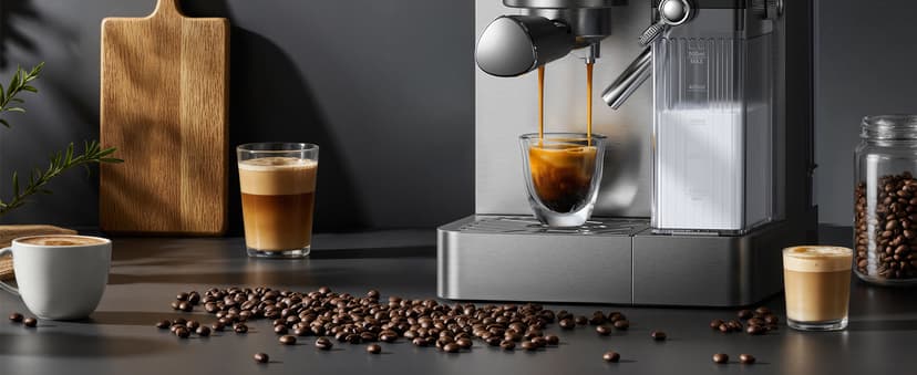 AIRMSEN 20 Bar Espresso Machine with Automatic Milk Frother, Cappuccino & Latte Coffee Maker with Quick Brew Dual Boiler (1350W + 1000W), Stainless Steel, 60oz Water Tank, Touchscreen