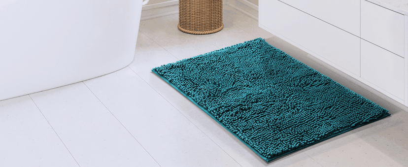 Hearth & Harbor Bathroom Rugs Sets 2 Piece, Chenille Bath Mat Set - Machine Washable Bath Mats for Bathroom Non-Slip Backing Rubber Quick Dry Bathroom Mat - Navy Bath Rug, 17x24-20x32
