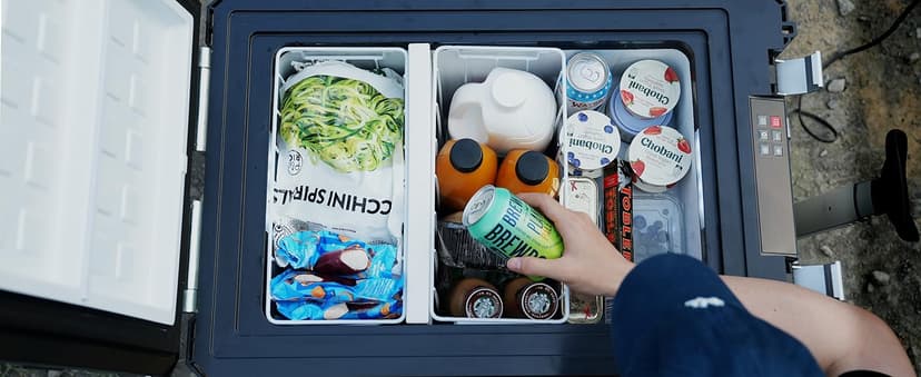 ICECO APL55 Dual Zone Portable Refrigerator Bluetooth Controlled, 55 Liter 12v refrigerator with SECOP Compressor, DC 12/24V, AC 110-240V, for Truck, Car and Home, -4℉~68℉(Silver)