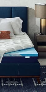 Sleep Innovations Dual Layer 4 Inch Memory Foam Mattress Topper, Queen Size, Ultra Soft Support, 3 Inch Cooling Gel Memory Foam Plus 1 Inch Fluffy Pillow Top Cover