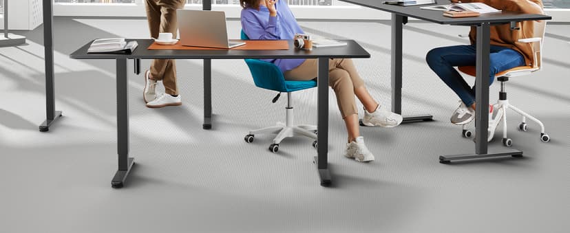 ErGear Height Adjustable Electric Standing Desk, 47.2 x 23.6 Inches Sit Stand up Desk, Memory Computer Home Office Desk with Two-Piece Desktop (Black)