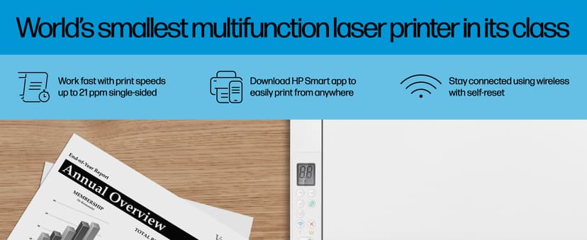 HP LaserJet MFP M140w Wireless Printer, Print, scan, copy, Fast speeds, Easy setup, Mobile printing, Best-for-small teams
