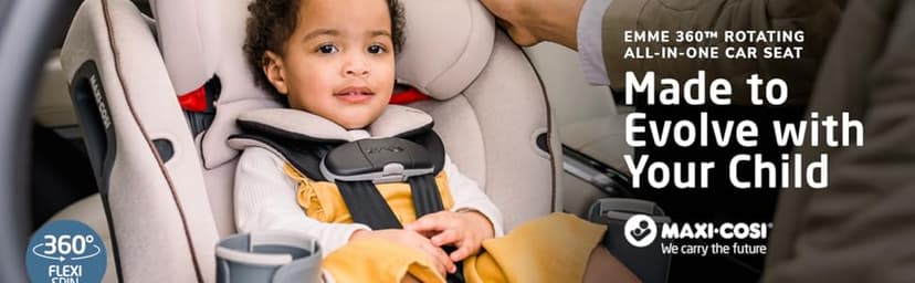 Maxi-Cosi Emme 360 Car Seat: Rotating Car Seat 360, All-in-One Convertible, Car Seat 360 Rotation, Swivel Car Seat in Midnight Black