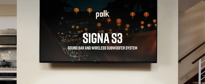 Polk Audio Signa S3 Sound Bar for TV & Wireless Subwoofer with Built-in Chromecast & Google Assistant, Low-Profile Design, Works with 8K, 4K & HD TVs, Bluetooth and Wireless Streaming