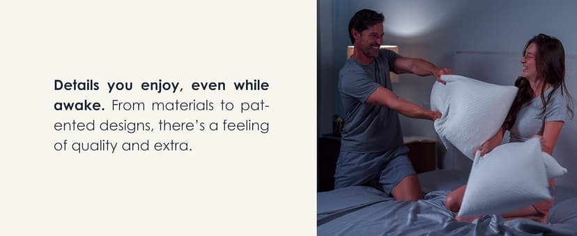 DreamyBlue Signature Pillow w/Adjustable Loft • Shredded Memory Foam Fill • Neutral Alignment for Side, Back, and Stomach Sleepers • Washable Bamboo Rayon Cover • CertiPUR-US Certified Foam (Queen)