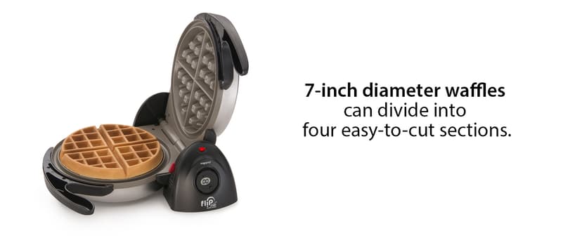 Presto Ceramic Flipside Belgian Waffle Maker, 7 inches (Pack of 1), BlackGray