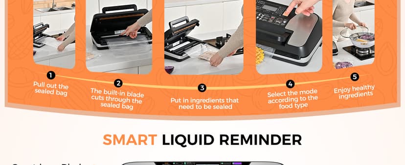 95kpa Vacuum Sealer Machine, Commercial Full Automatic Food Sealer, Food Vacuum Sealing Machine with Cutter, 10 Pre-cut Bags & Bag Rolls and Accessory Hose, Fully Starter Kits, Black