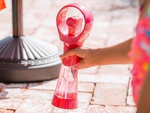 O2COOL 2 Pack Elite Battery Powered Handheld Water Misting Fans (Grey)