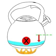 GGC Tea Kettle for Stove Top, Loud Whistling Kettle for Boiling Water Coffee or Milk, 3.1 Quart 3L Heavy Stainless Steel Black Kettle with Wood Pattern Handle, Unique Button Control Kettle Outlet